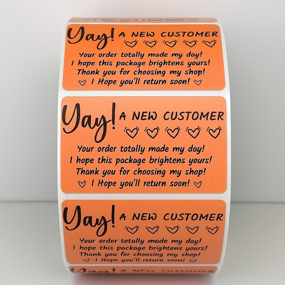 Yay! A New Customer Stickers Small Business Packaging Labels – Thank You STICKER - Picture 9 of 9